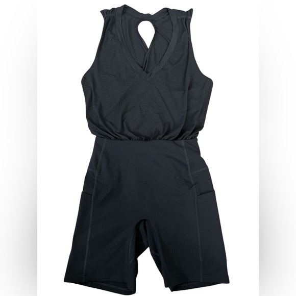 Free People Movement Black Runsie Running One Piece Lounge Bodysuit Romper New